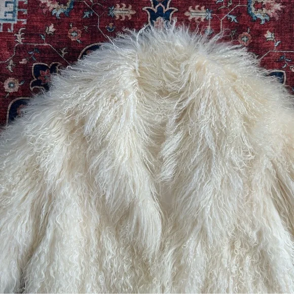 Vintage 90s White Tibetan Fur Coat - Picture 2 of 8